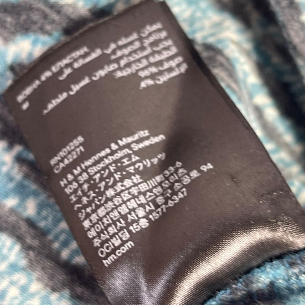 Kenzo X H&M Blue‎ Tiger Stripe Wool Blend Mock Turtleneck Long Sleeve Top Sz 6 - Picture 10 of 12